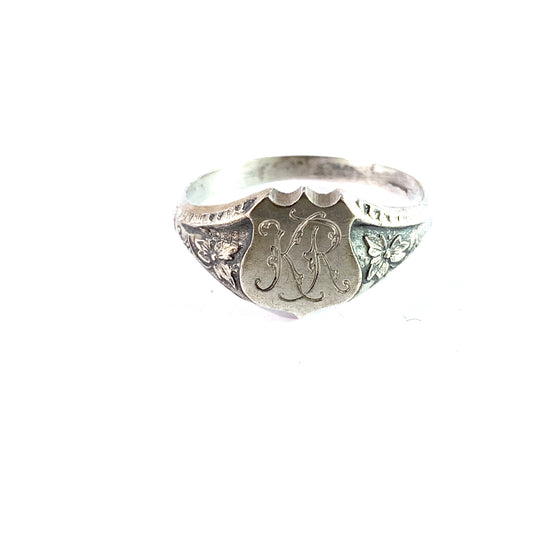 Finland year 1943. Vintage WW2-Era Solid Silver Men's Signet Ring.