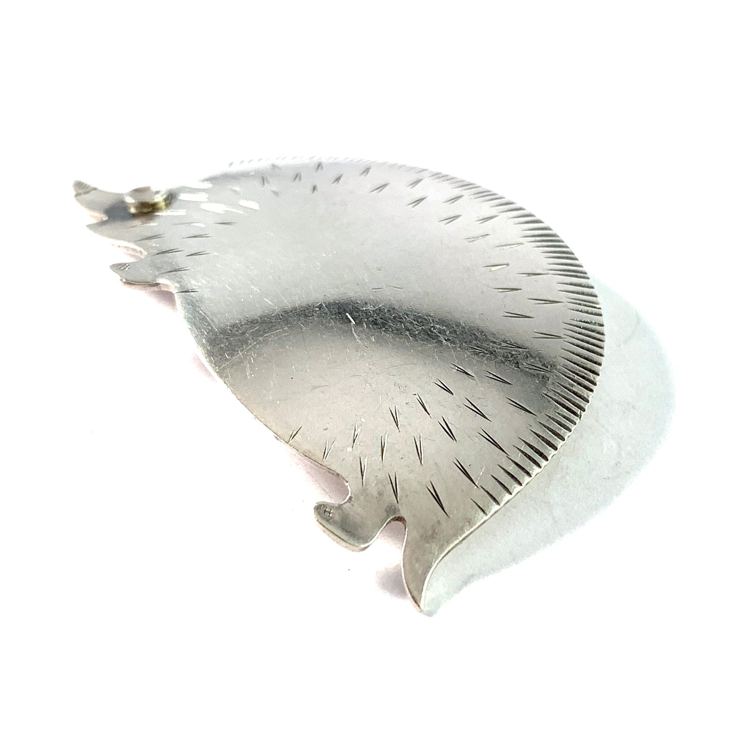 Anton Michelsen, Copenhagen. Vintage Mid Century Sterling Silver Hedgehog Brooch.