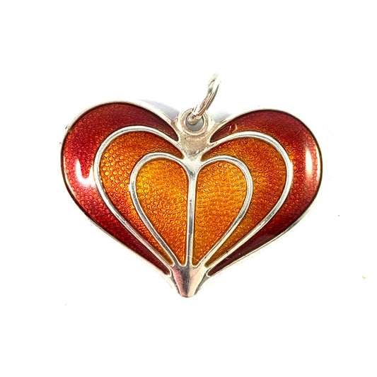 David-Andersen, Norway. Vintage Sterling Silver Enamel Pendant.