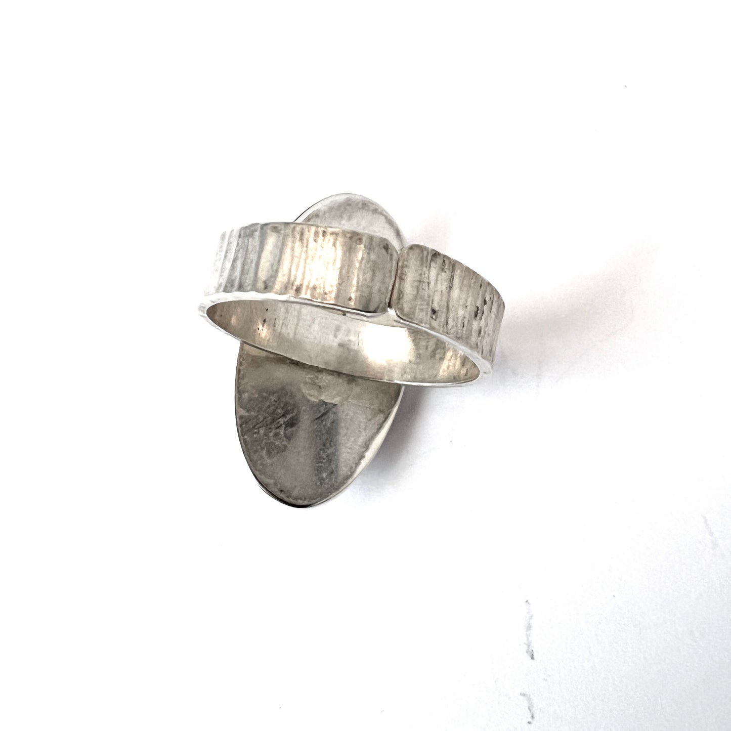 Vintage Scandinavian Sterling Silver Bloodstone Ring.