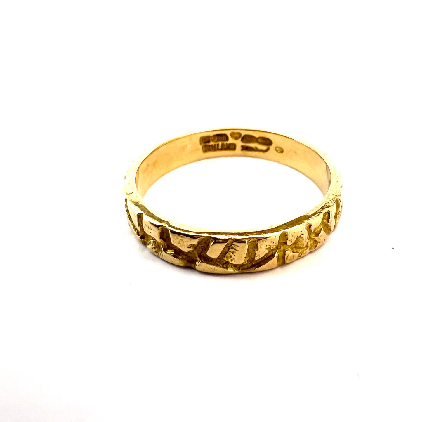 Bjorn Weckstrom, Lapponia year 1970. Vintage 18k Gold Unisex Ring Band. Signed.