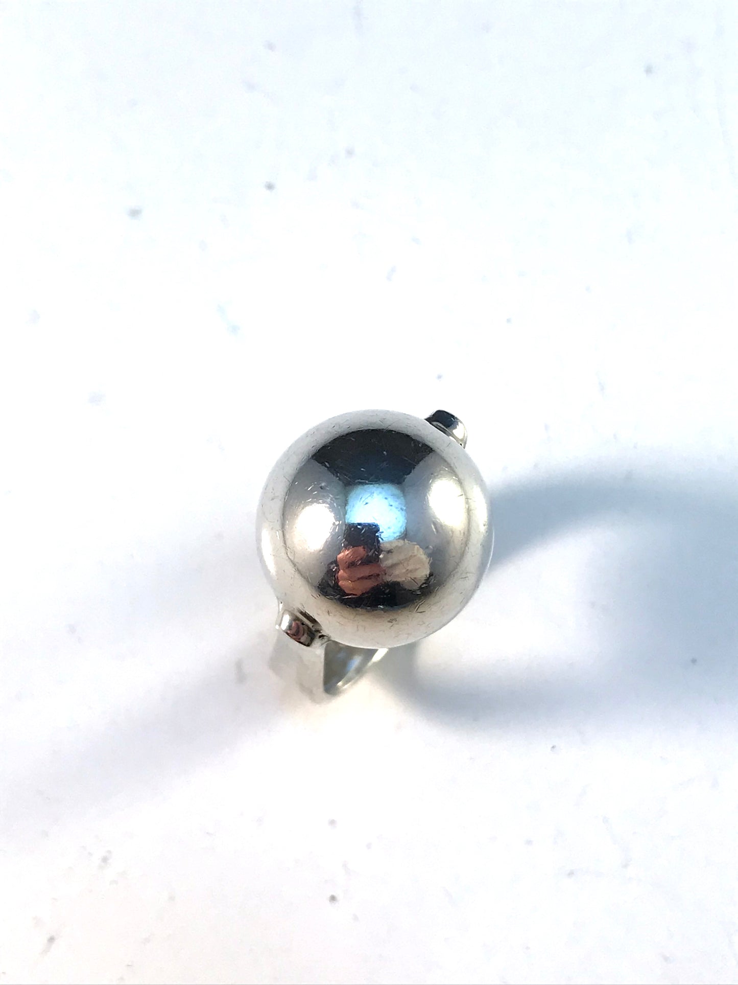 Isaac Cohen, Stockholm year 1964 Modernist Sterling Silver Ring. Signed