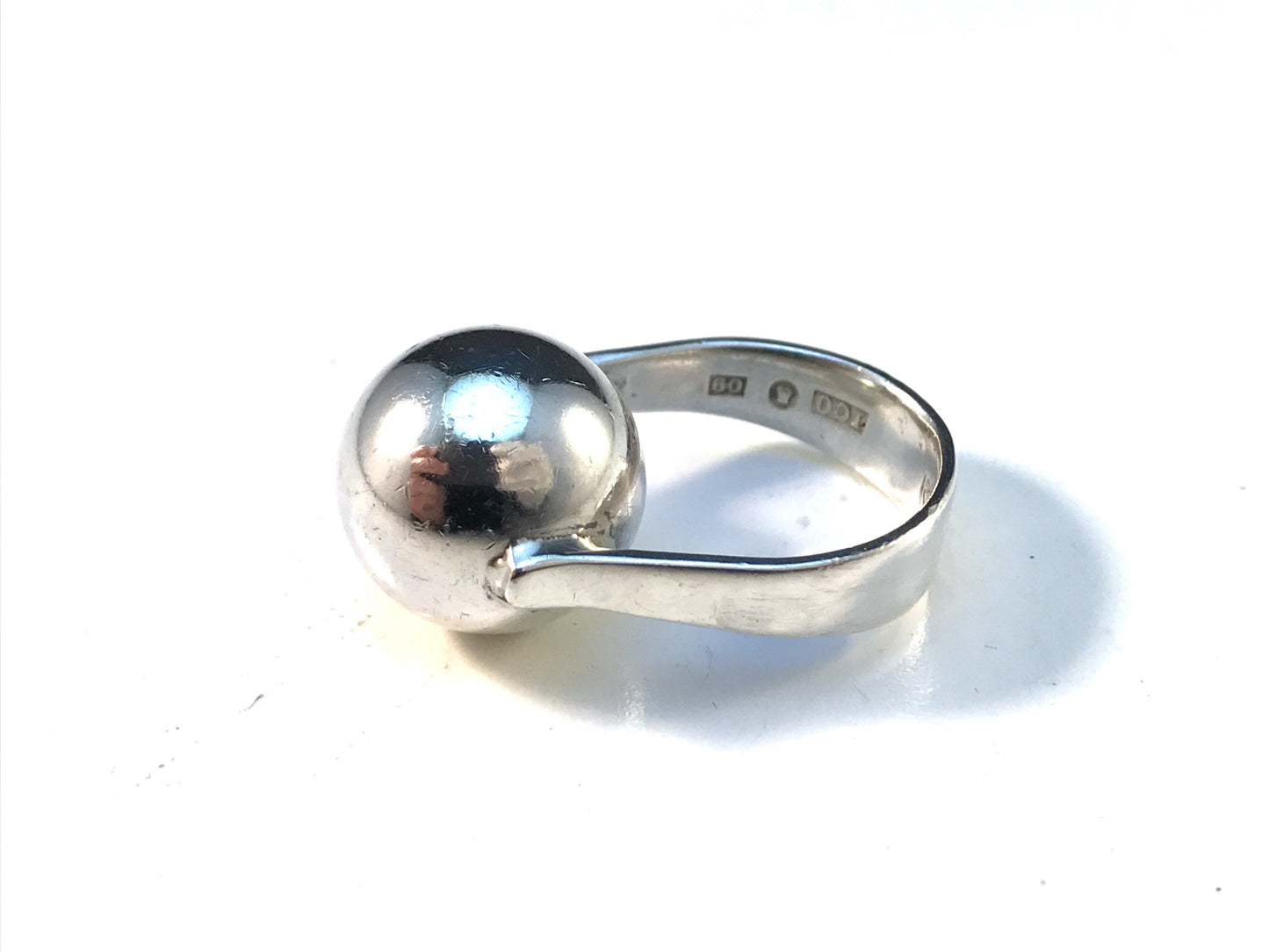 Isaac Cohen, Stockholm year 1964 Modernist Sterling Silver Ring. Signed