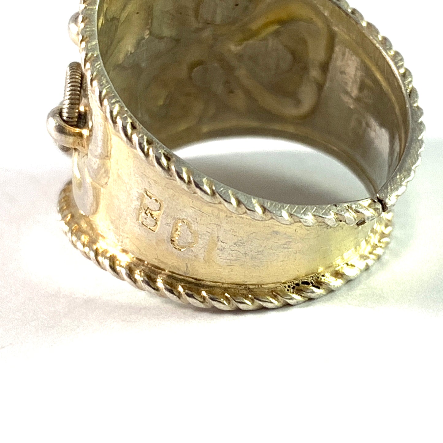 North Sweden year 1879. Antique Solid Silver Traditional Sami Laplander Ring.