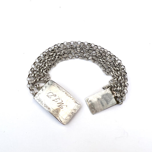Sweden year 1845. Antique Solid Silver Bracelet.