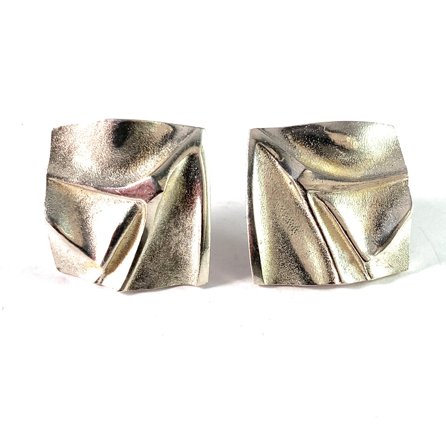 Lapponia, Finland. Vintage Sterling Silver Large Pair of Earrings.