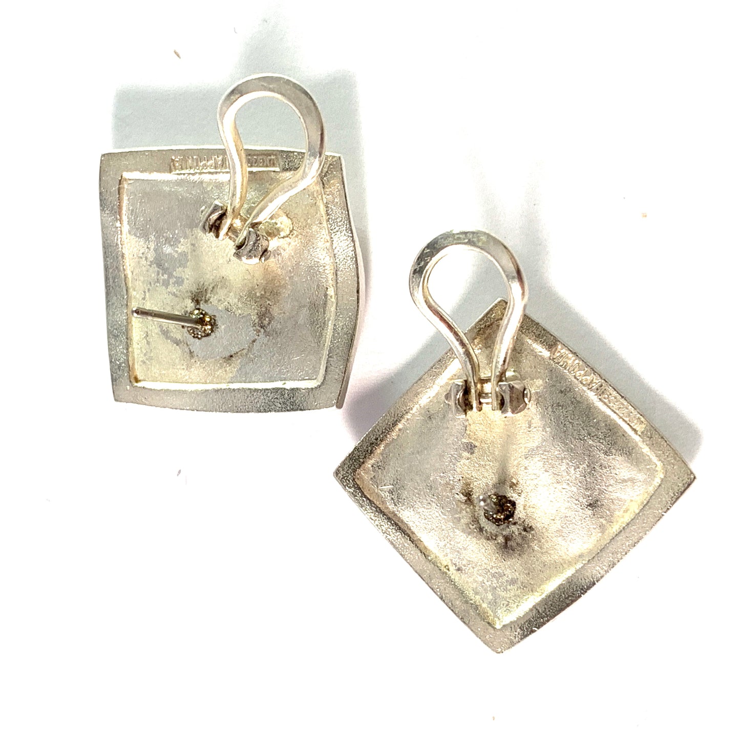 Lapponia, Finland. Vintage Sterling Silver Large Pair of Earrings.