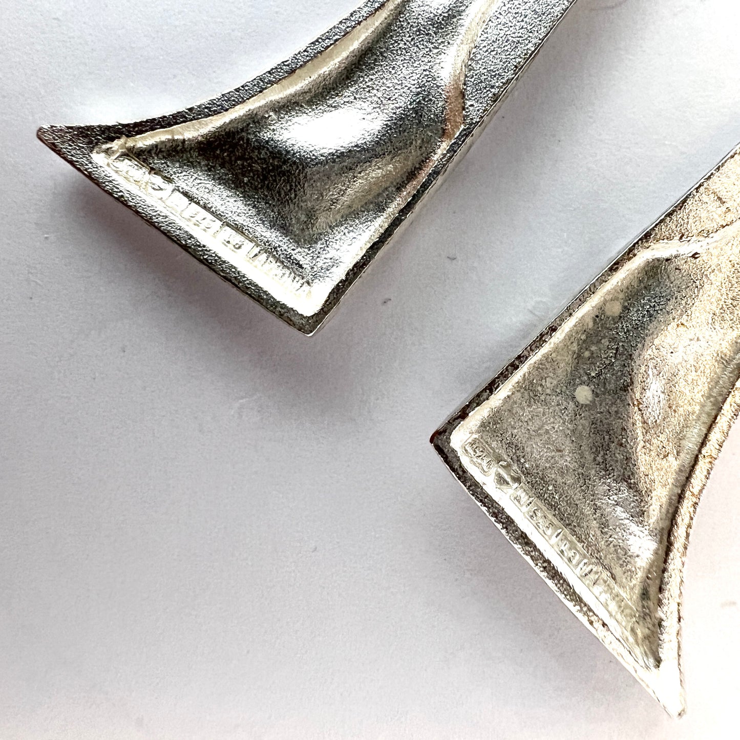 Bjorn Weckstrom for Lapponia, Finland. Vintage Large Sterling Silver Earrings.