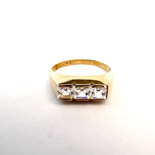 Herman Siersbøl Denmark 1950-60s. Vintage 18k Gold Rock Crystal Ring.