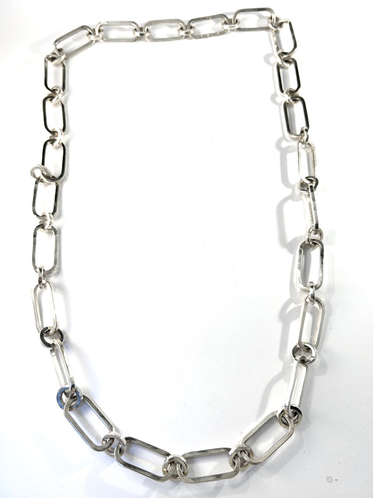 Ellert Silversmide, Sweden 1979. Massive 5.68oz Sterling Silver Necklace. Signed.