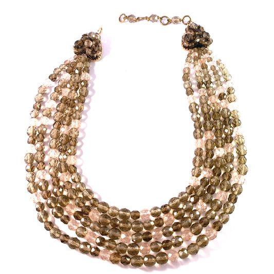 Coppola e Toppo, Italy 1950-60s Bold Statement Costume Jewelry Necklace.