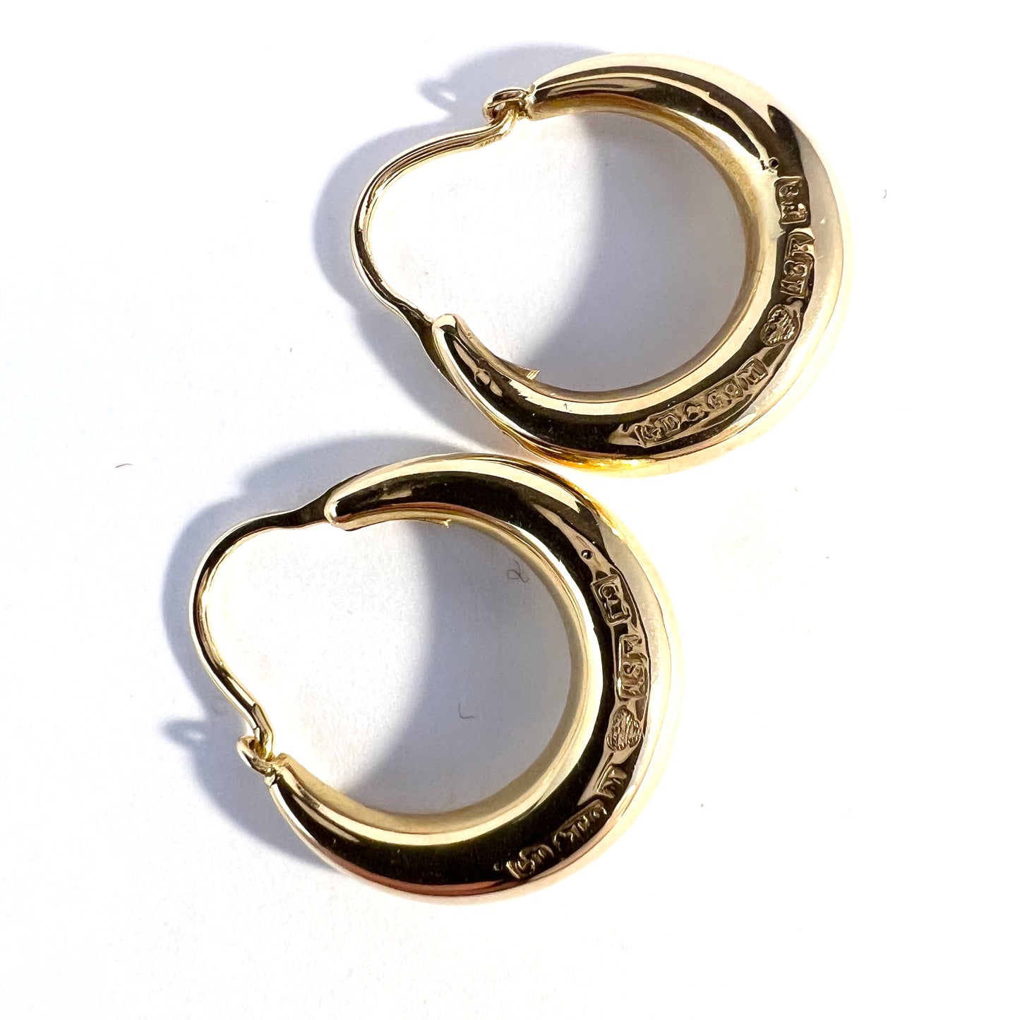 G Dahlgren, Sweden 1958. Vintage 18k Gold Earrings.