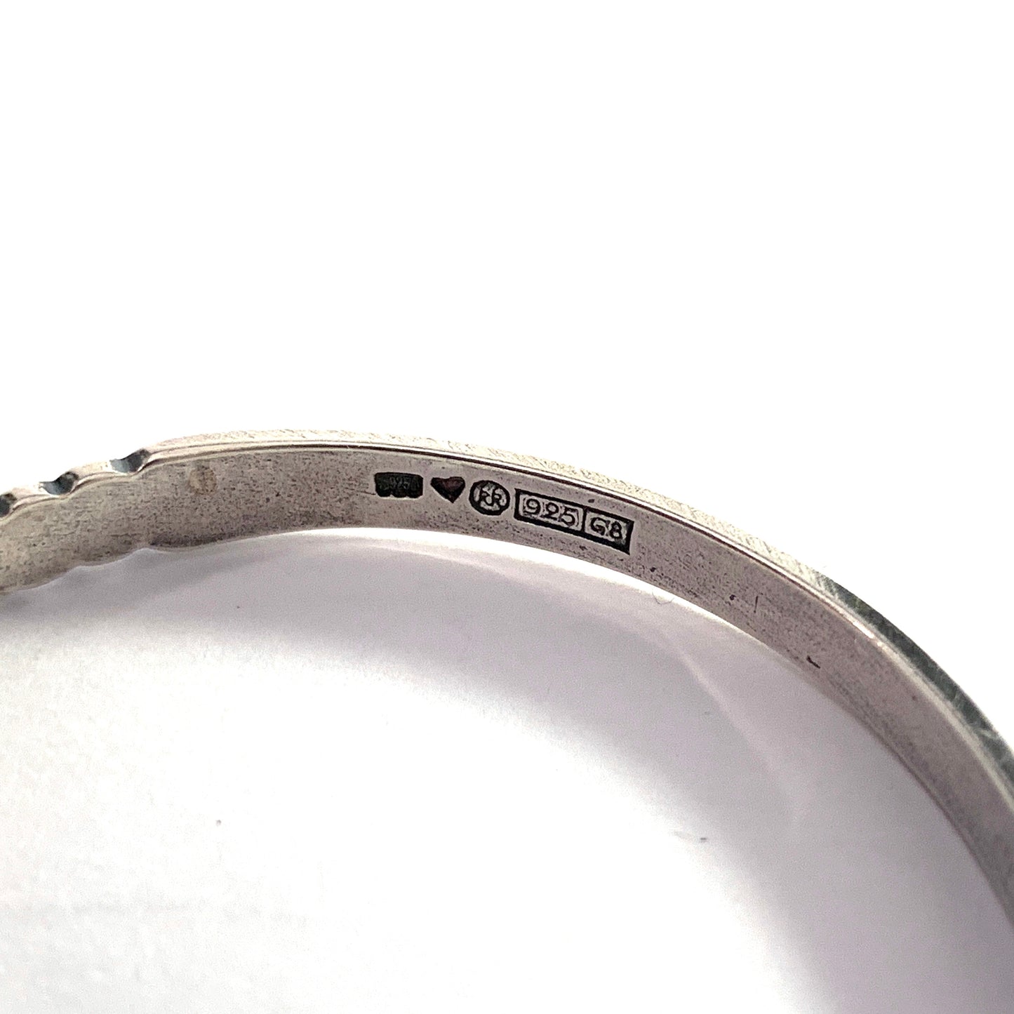 Kalevala Koru, Finland. Vintage Sterling Silver Open Charm Bangle Bracelet.