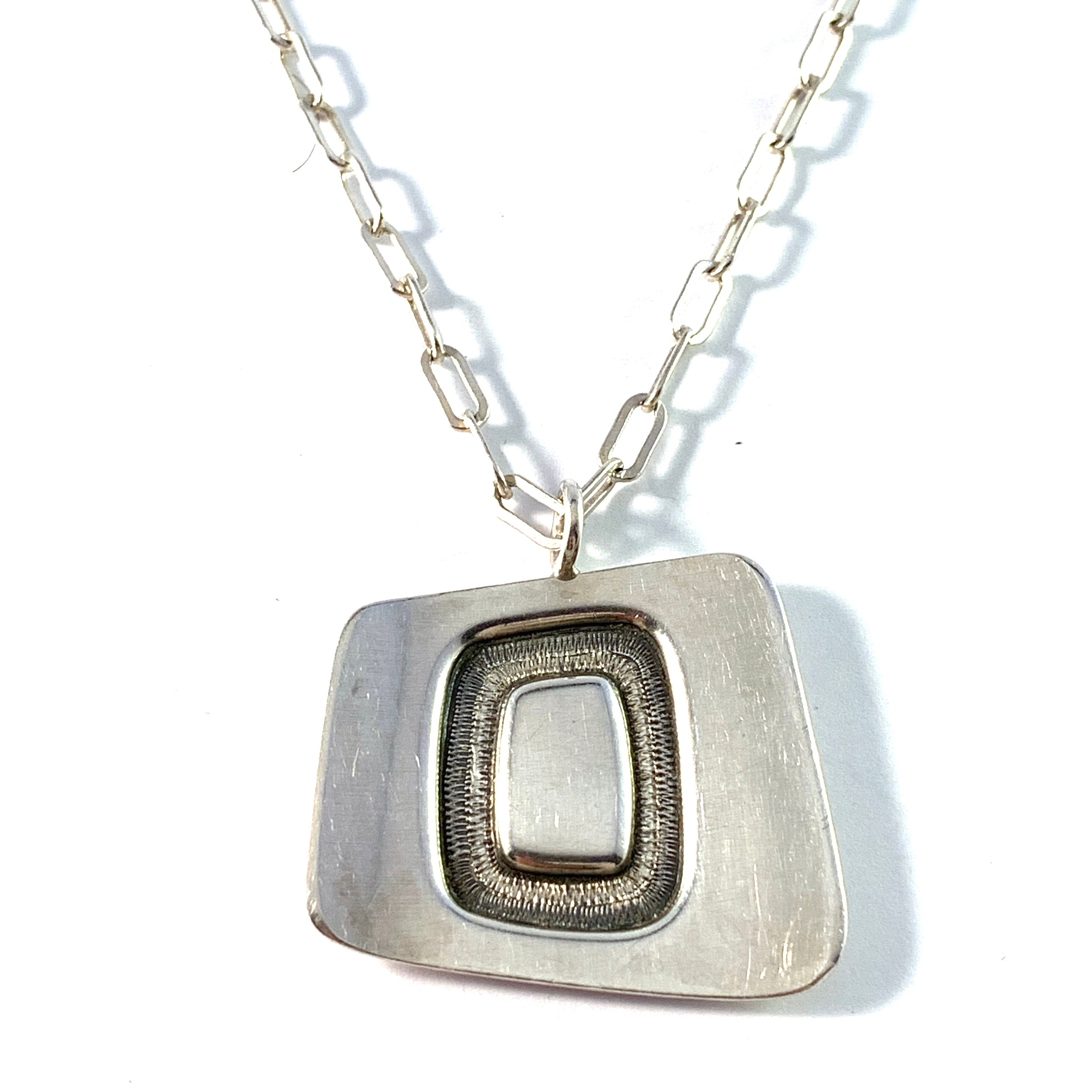 R Tennsmed, for Atelje Stigbert, Sweden year 1960, Vintage Sterling Silver Pendant Necklace.