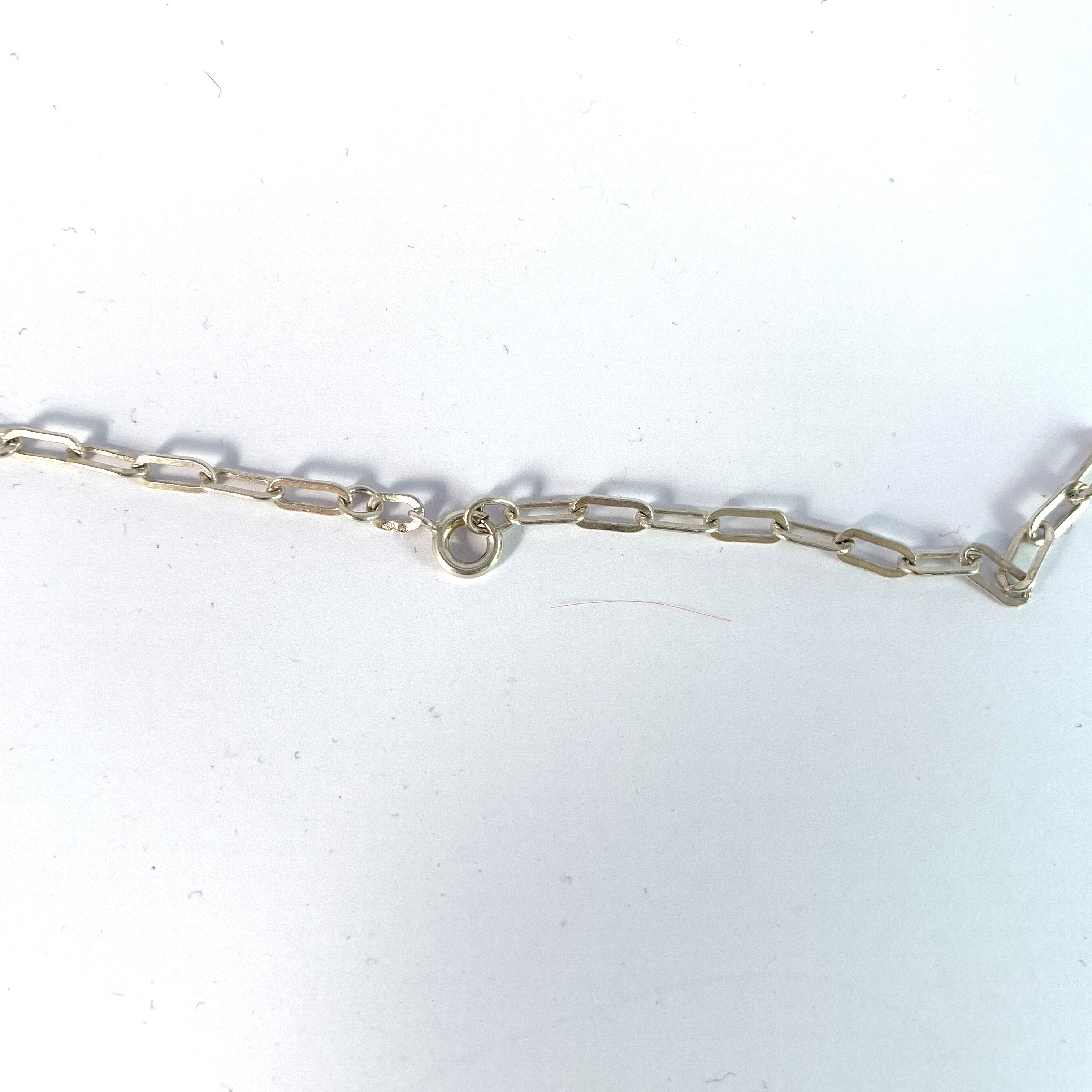R Tennsmed, for Atelje Stigbert, Sweden year 1960, Vintage Sterling Silver Pendant Necklace.