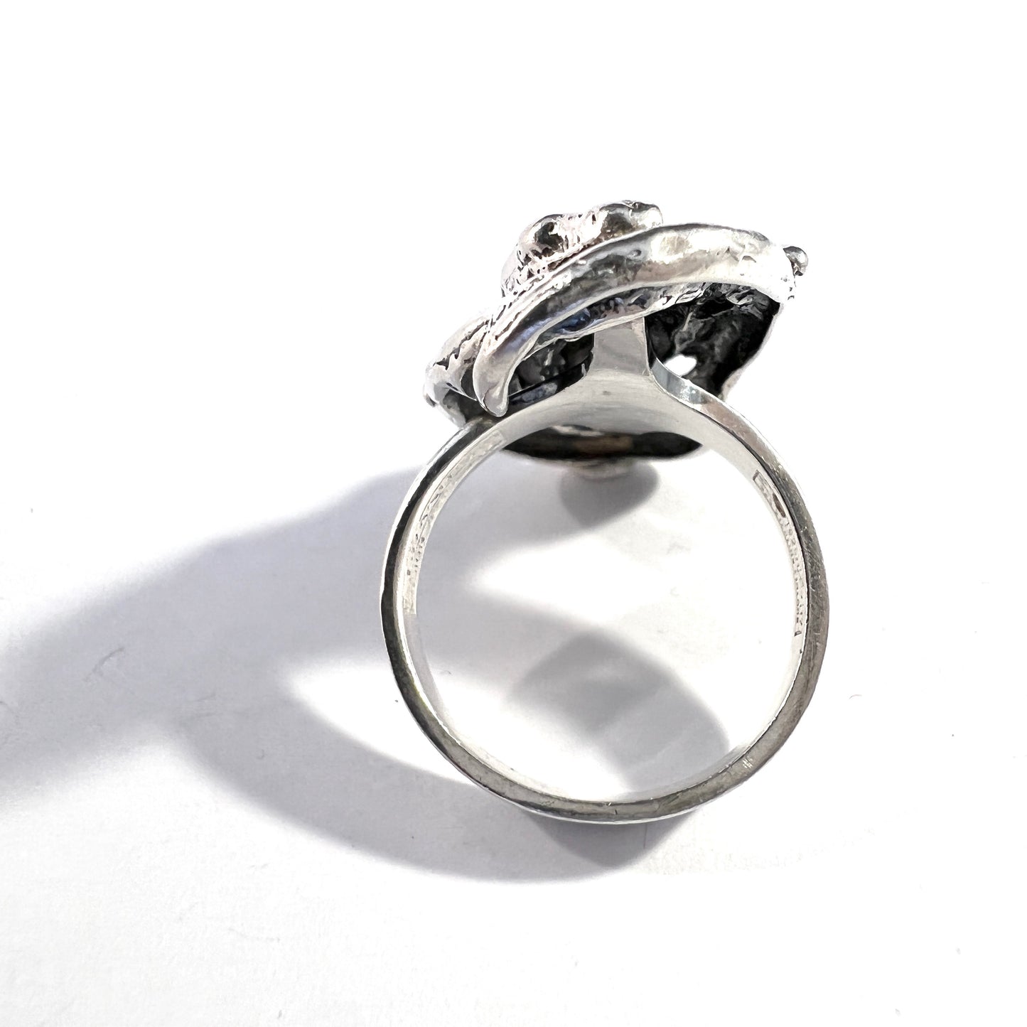 Erik Granit, Finland 1972. Vintage Sterling Silver Snake Ring.