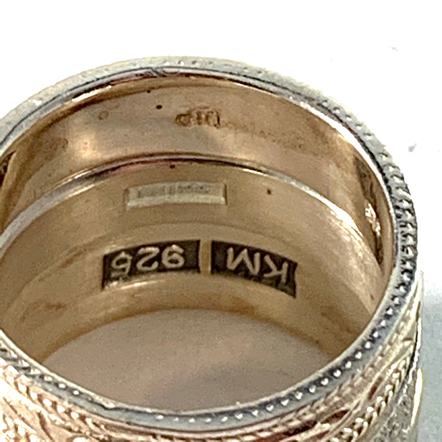 Finland, Vintage Sterling Silver Ring Stack.