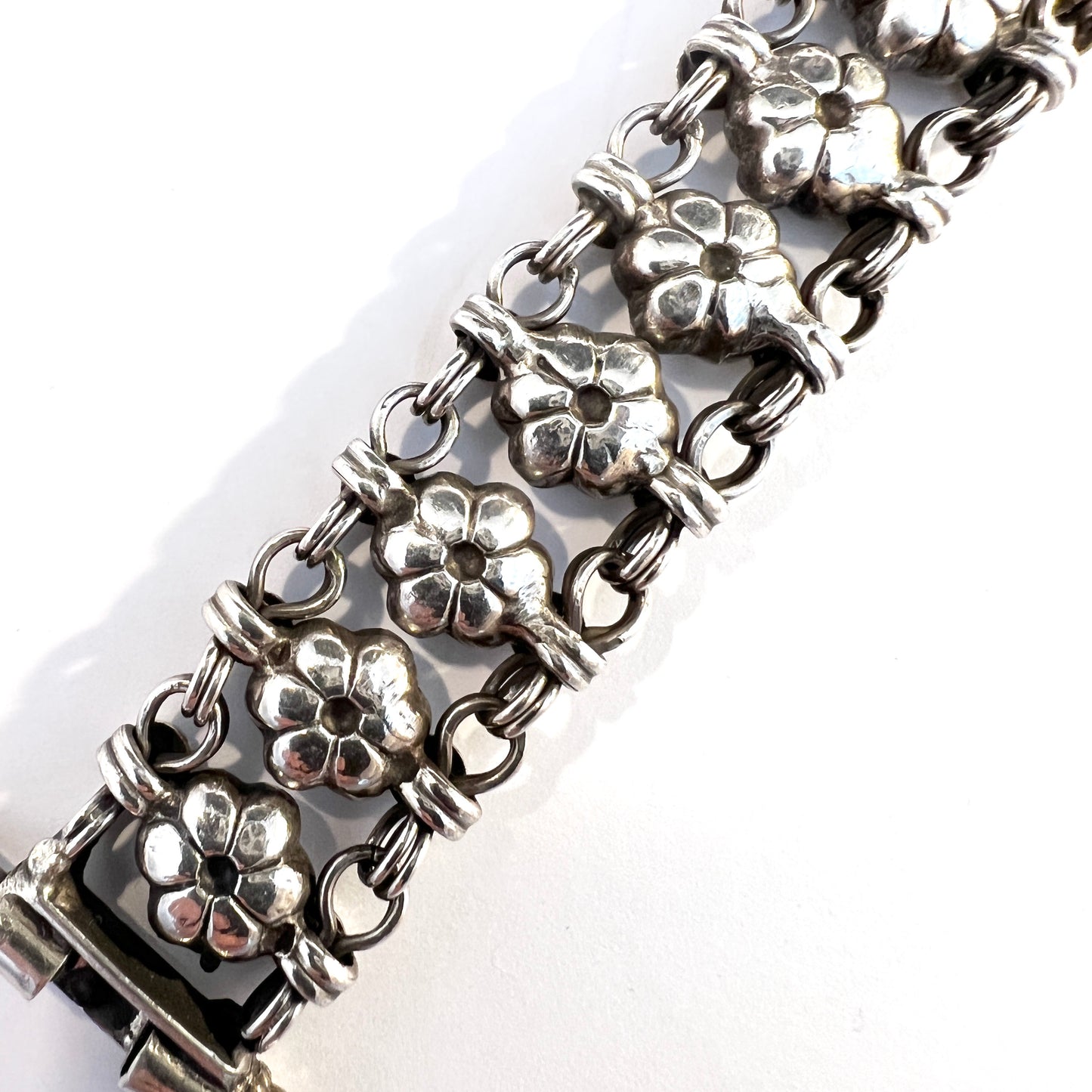 Vintage 1950s Chunky 800 Silver Bracelet. Probably Italy.