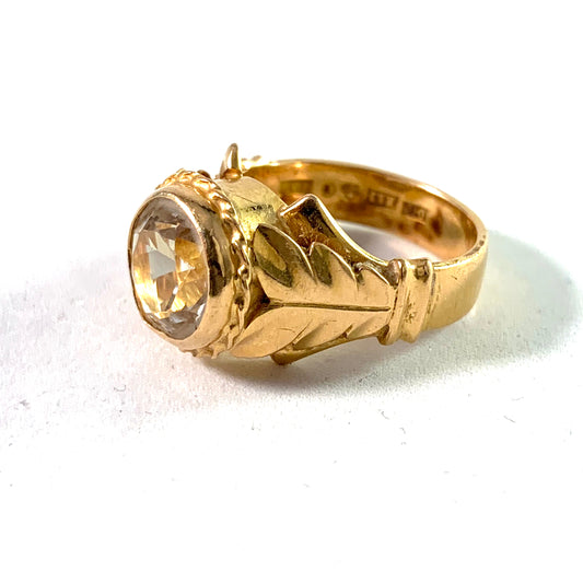 Salonen Sweden Vintage, 18k Gold Rock Crystal Ring