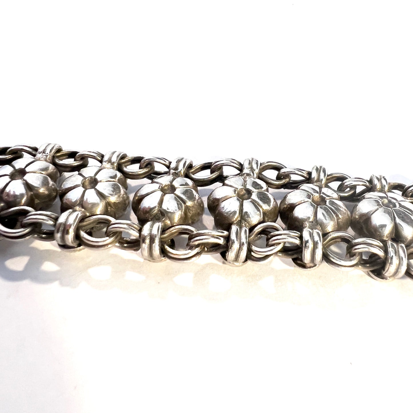 Vintage 1950s Chunky 800 Silver Bracelet. Probably Italy.