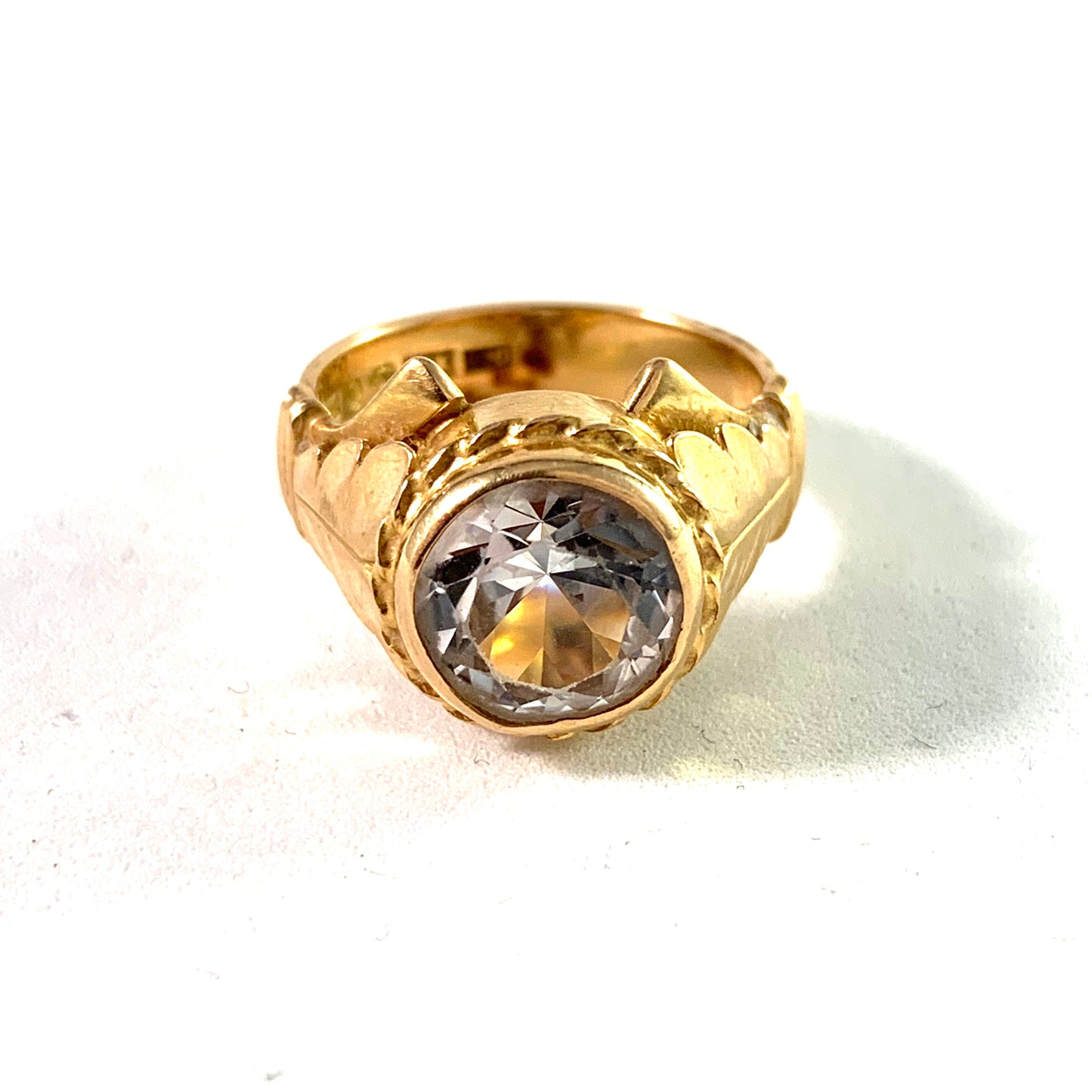 Salonen Sweden Vintage, 18k Gold Rock Crystal Ring
