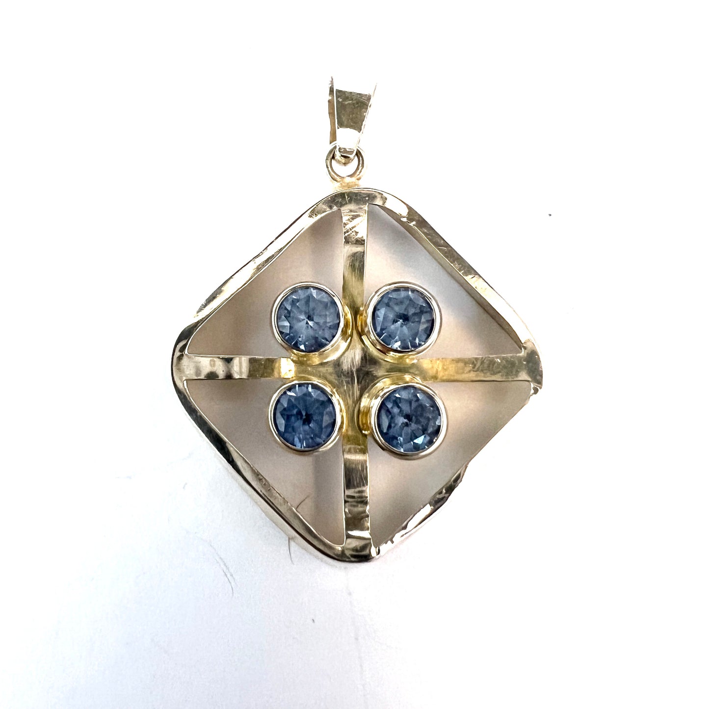 Salovaara, Finland 1970s. Sterling Silver Synthetic Spinel Pendant.