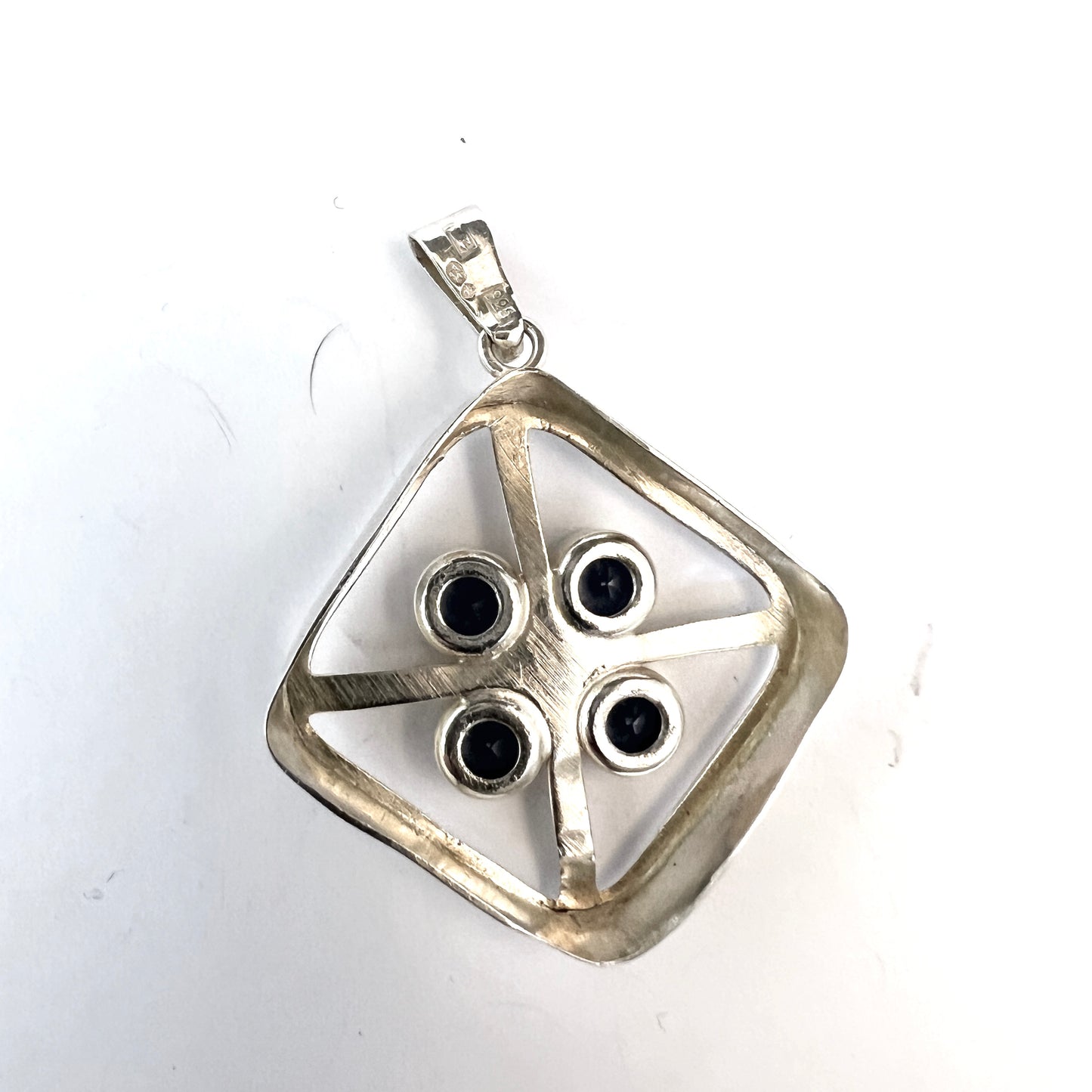 Salovaara, Finland 1970s. Sterling Silver Synthetic Spinel Pendant.