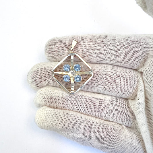 Salovaara, Finland 1970s. Sterling Silver Synthetic Spinel Pendant.