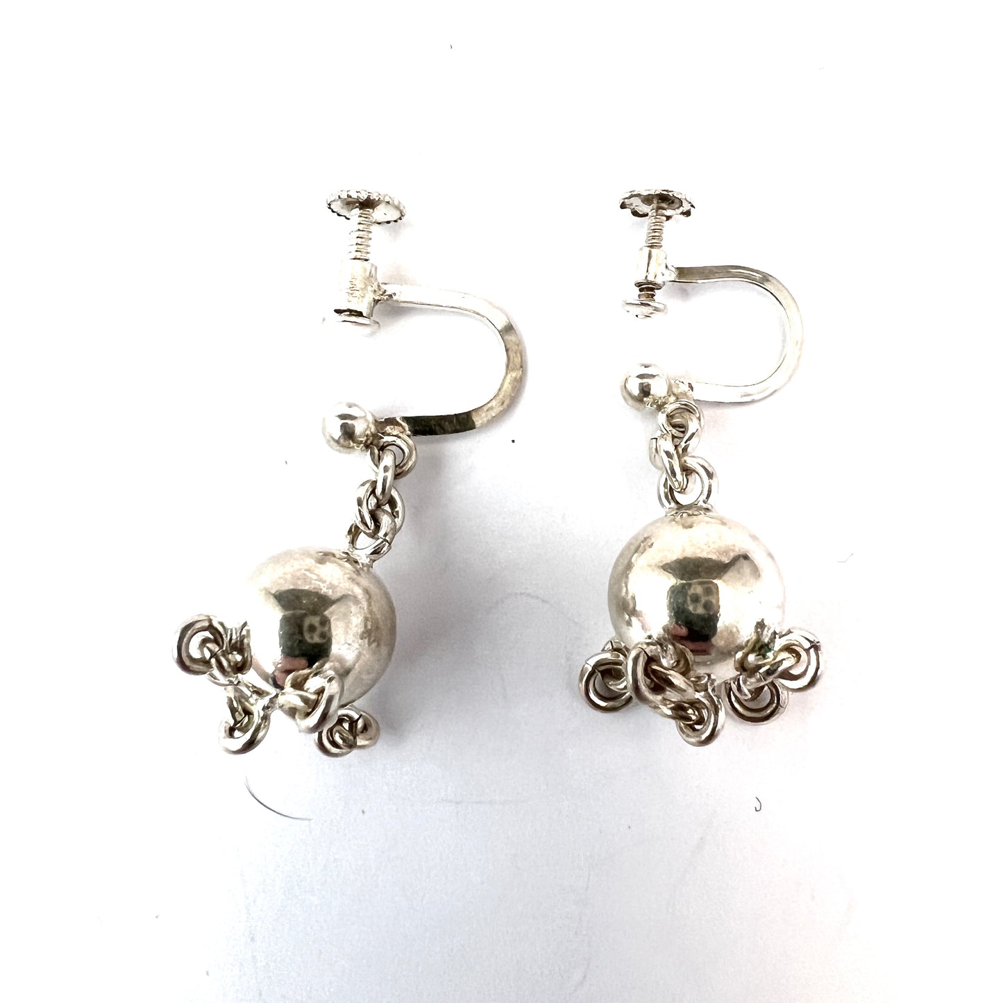 Norway, Vintage c 1950s. Sterling Silver Traditional Earrings.