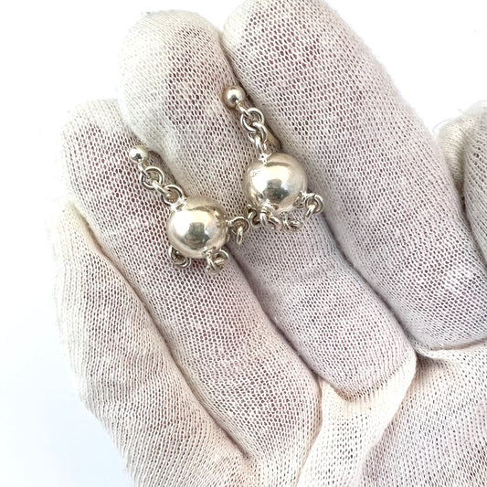 Norway, Vintage c 1950s. Sterling Silver Traditional Earrings.