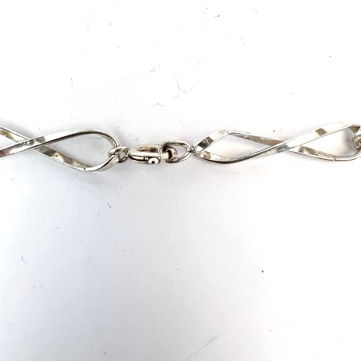 Vintage c 1970-80s. Solid 835 Silver 27in Infinity Link  Necklace.