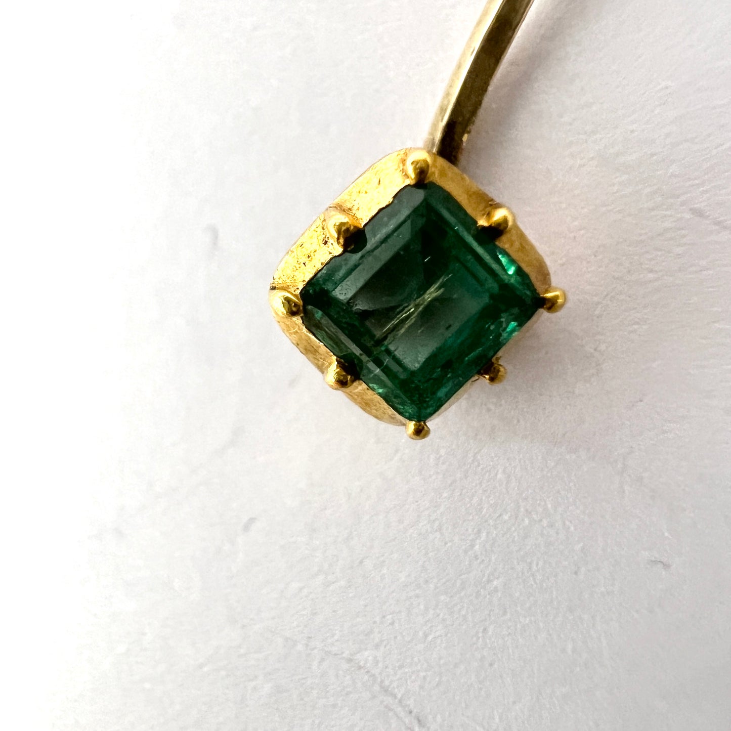 Antique Victorian 14k Gold Emerald Stick Pin