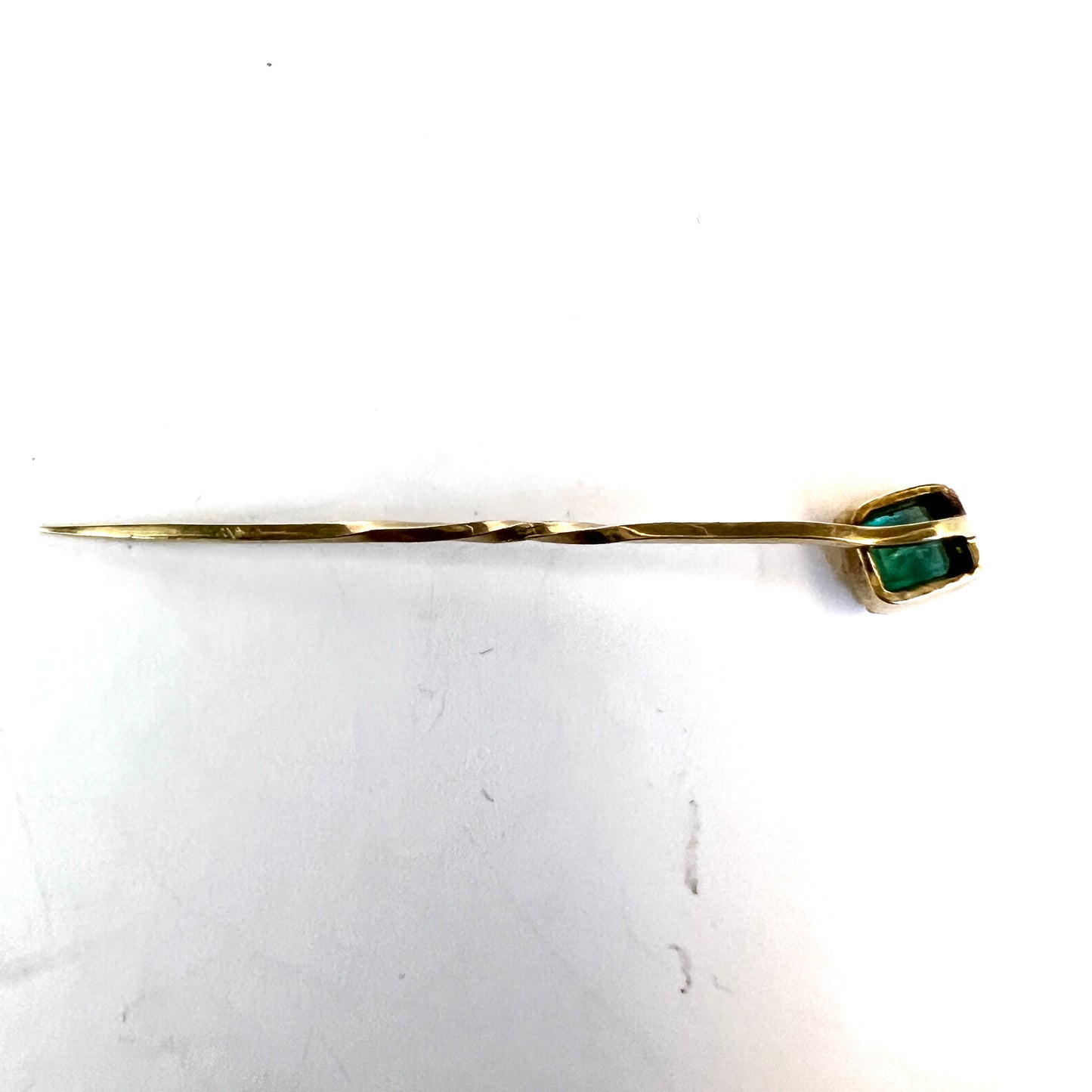 Antique Victorian 14k Gold Emerald Stick Pin