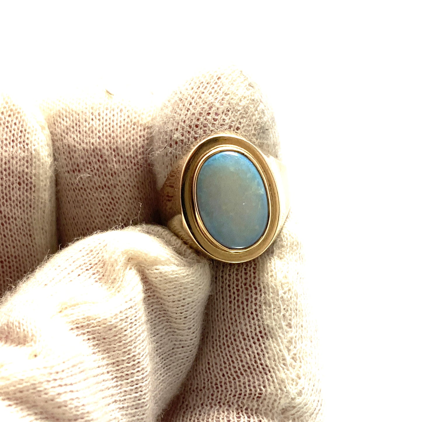 Erik Poul Fenster, Denmark 1950s. Vintage 14k Gold Opal Unisex Ring.