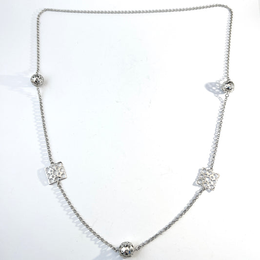 Liisa Vitali for Kultakeskus, Finland. Vintage Sterling Silver Long Necklace.