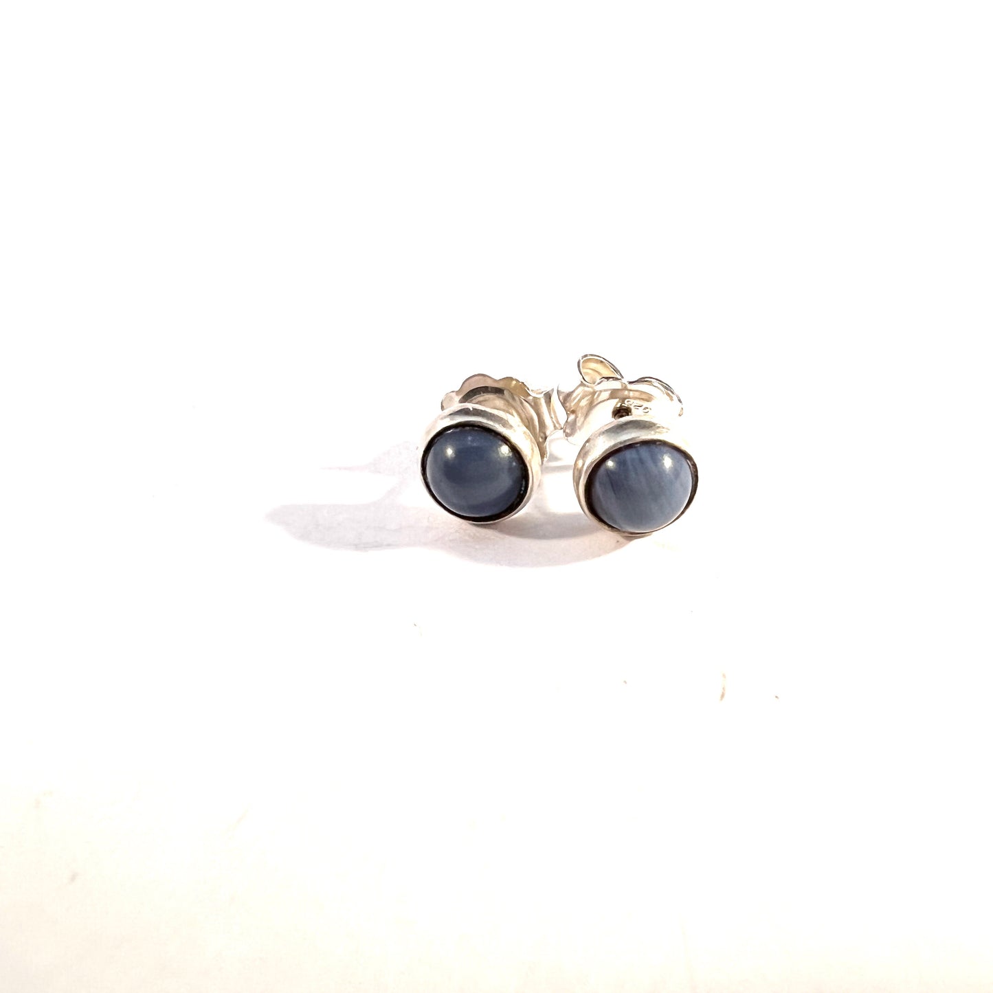 O Nordström, Sweden 1960s. Vintage Solid Silver Bergslagen-stone Stud Earrings