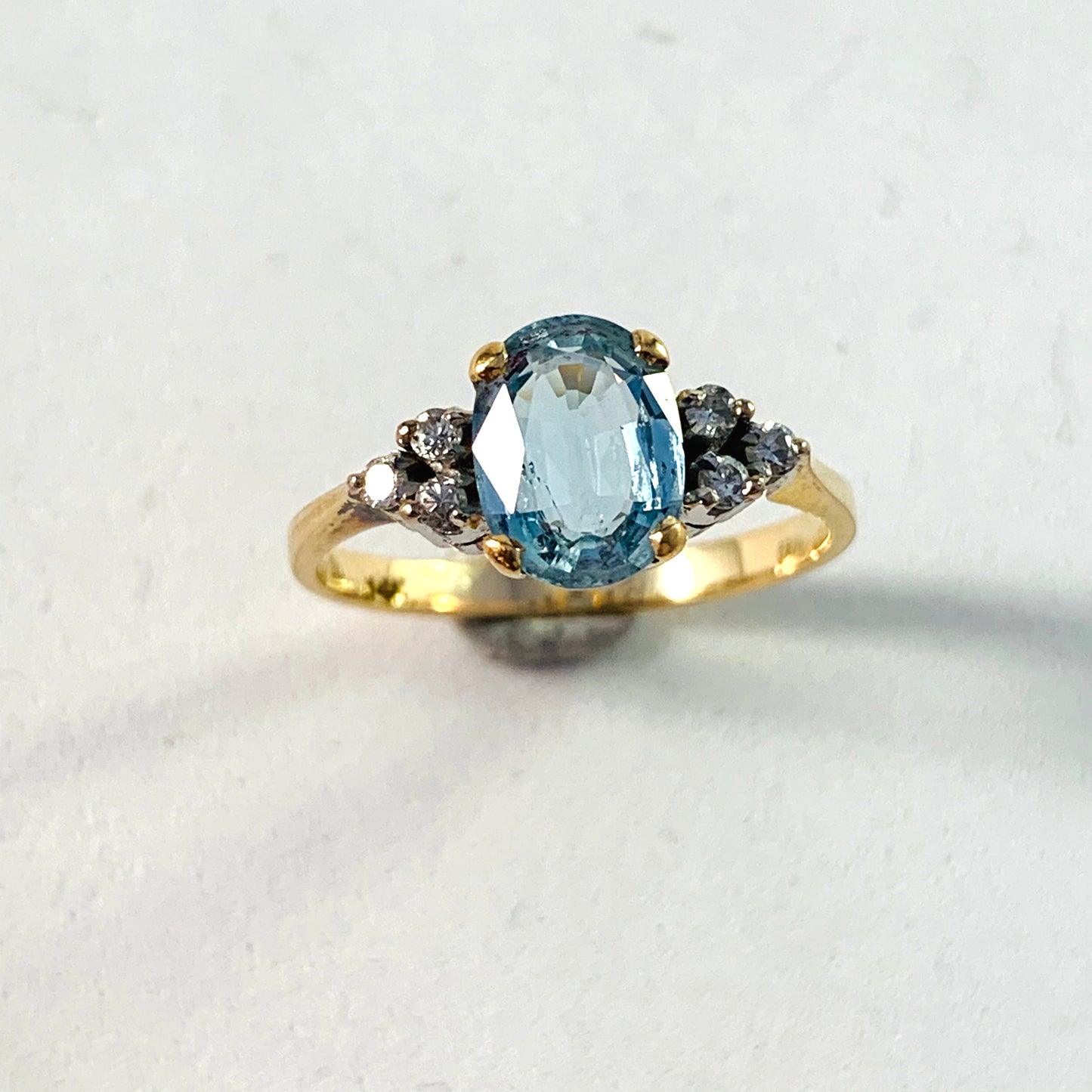 Vintage Aquamarine Diamond Ring