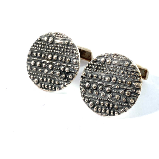 Jorma Laine for Kultateollisus, Finland 1972 Solid Silver Large Pair of Cufflinks