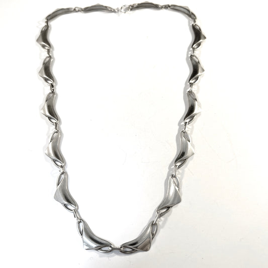 Sweden year 1952. Vintage Mid Century Sterling Silver Necklace.