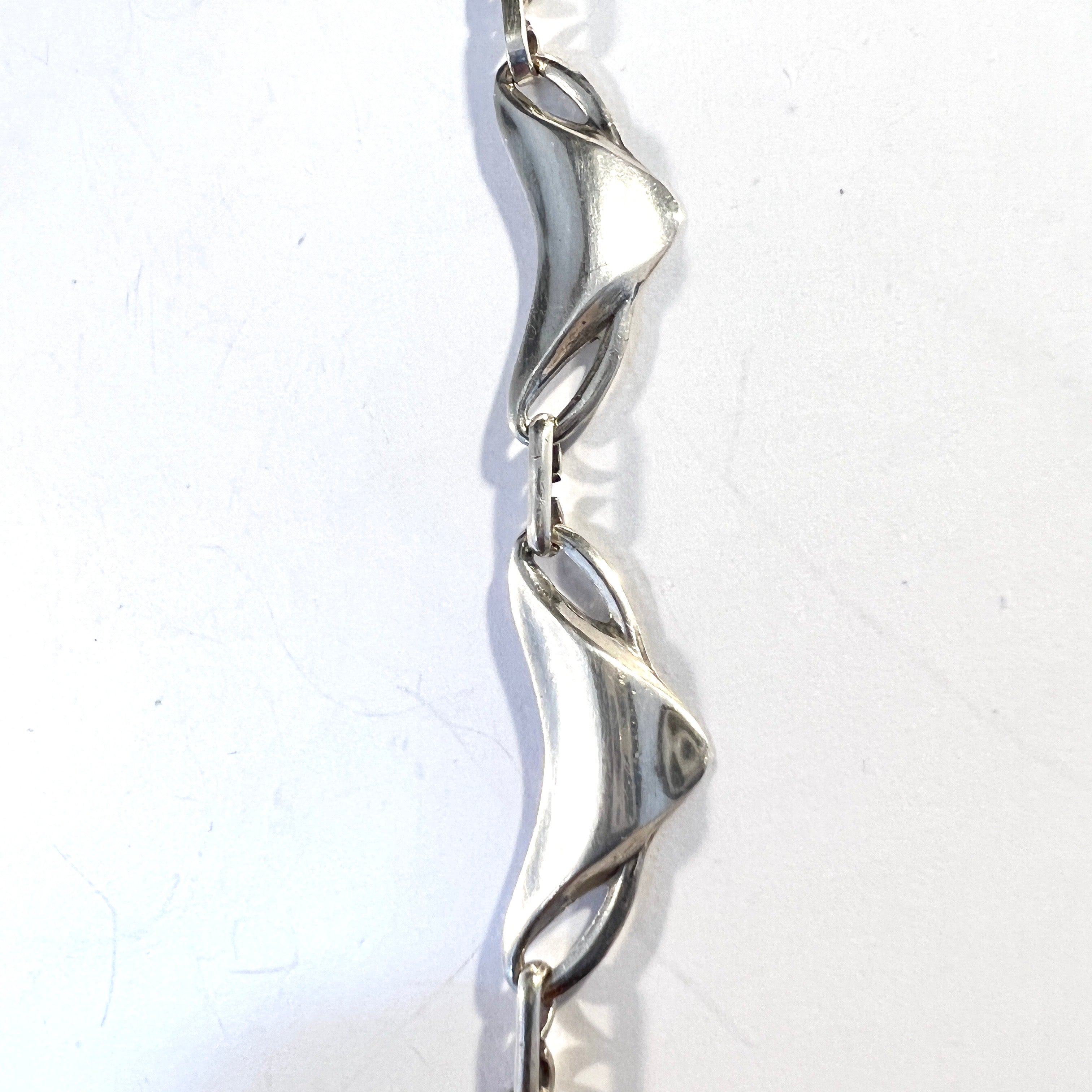 Sweden year 1952. Vintage Mid Century Sterling Silver Necklace.