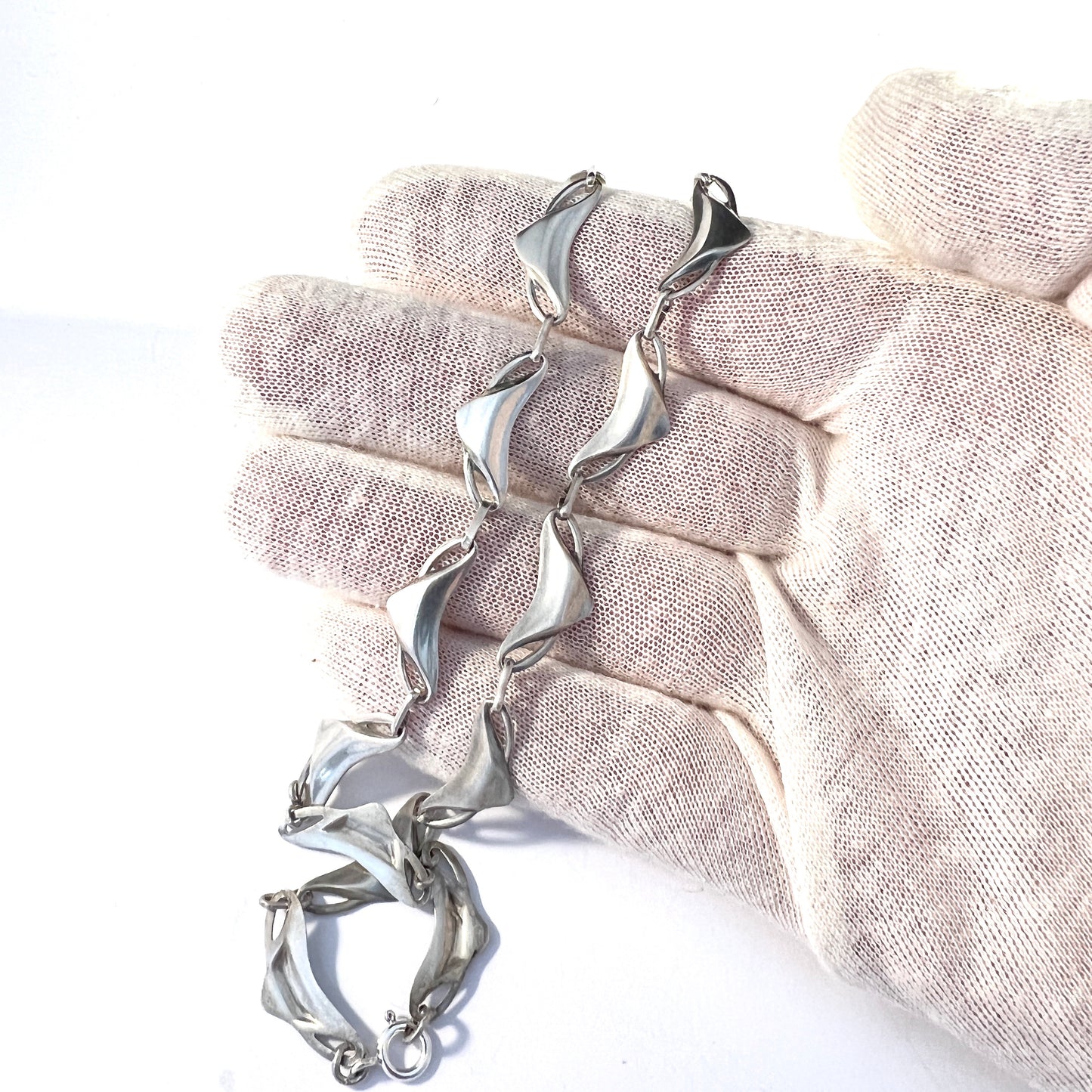 Sweden year 1952. Vintage Mid Century Sterling Silver Necklace.