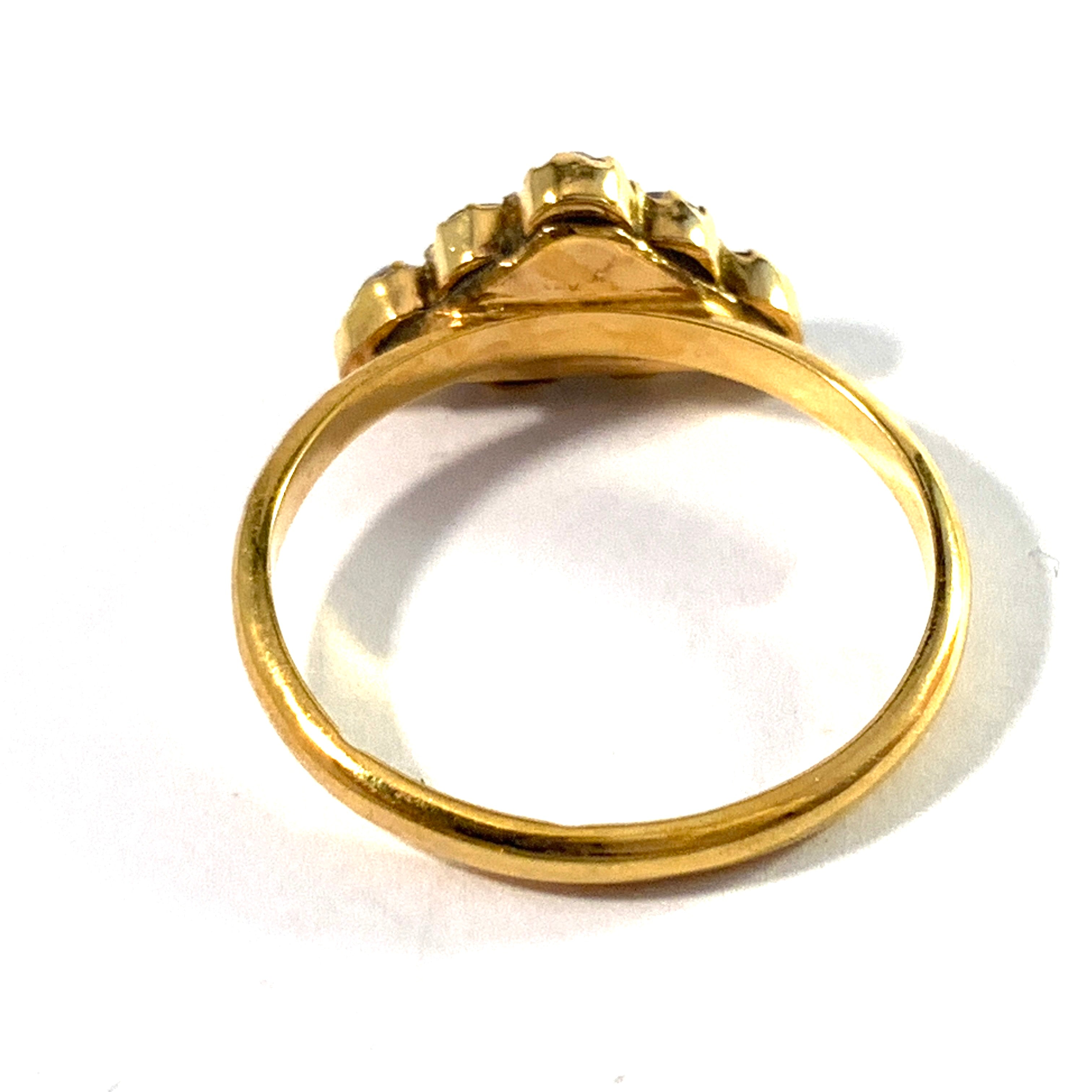 Carl Nygren, Sweden year 1925. 18k Gold Garnet Ring.