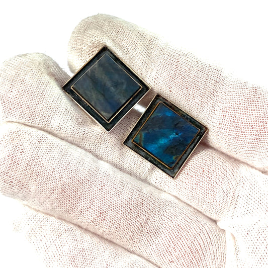 Einari Ailio, Finland Vintage Sterling Silver Labradorite Cufflinks.