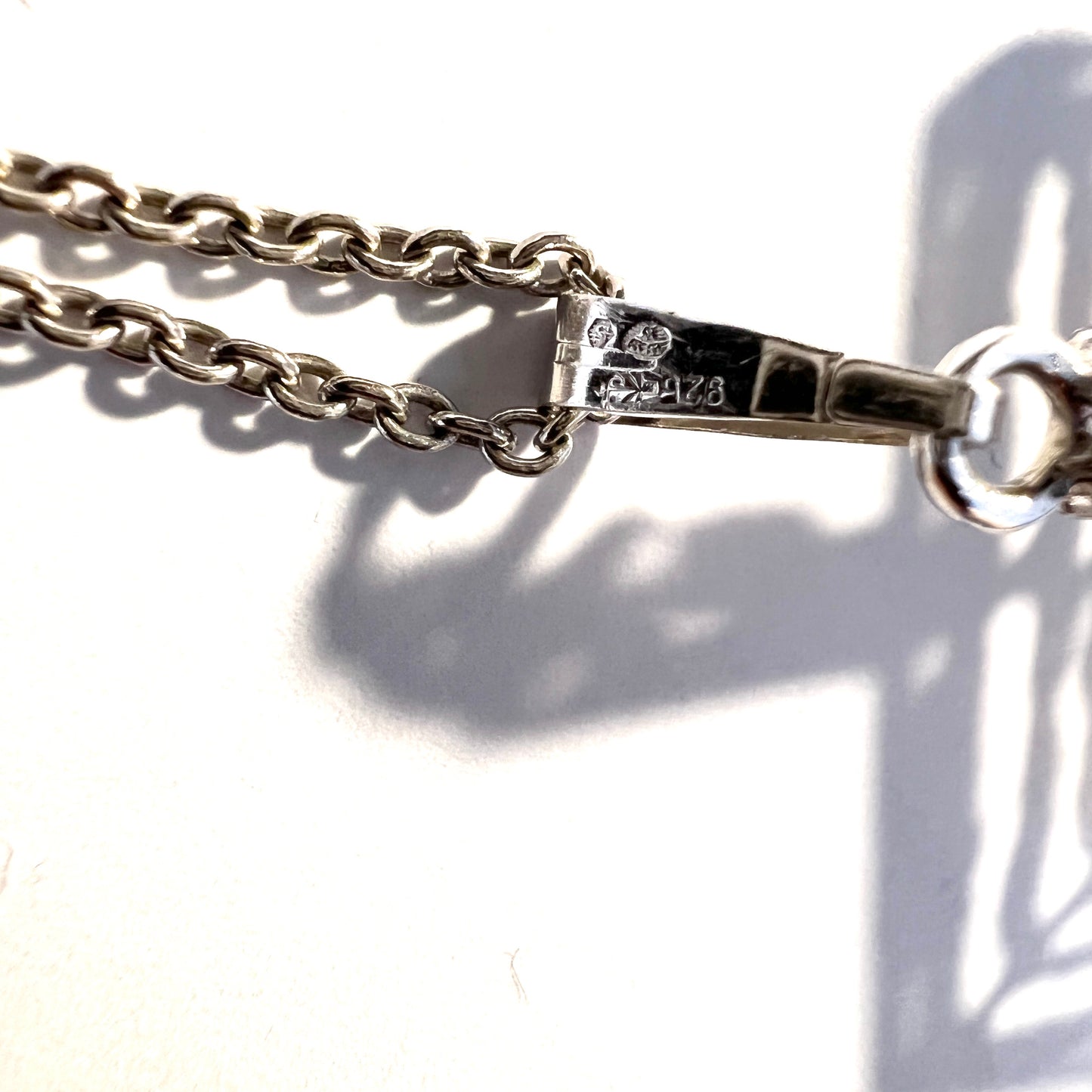 Kollmar & Jourdan, Germany 1960-70s, Vintage Sterling Silver Pendant Long Chain Necklace.