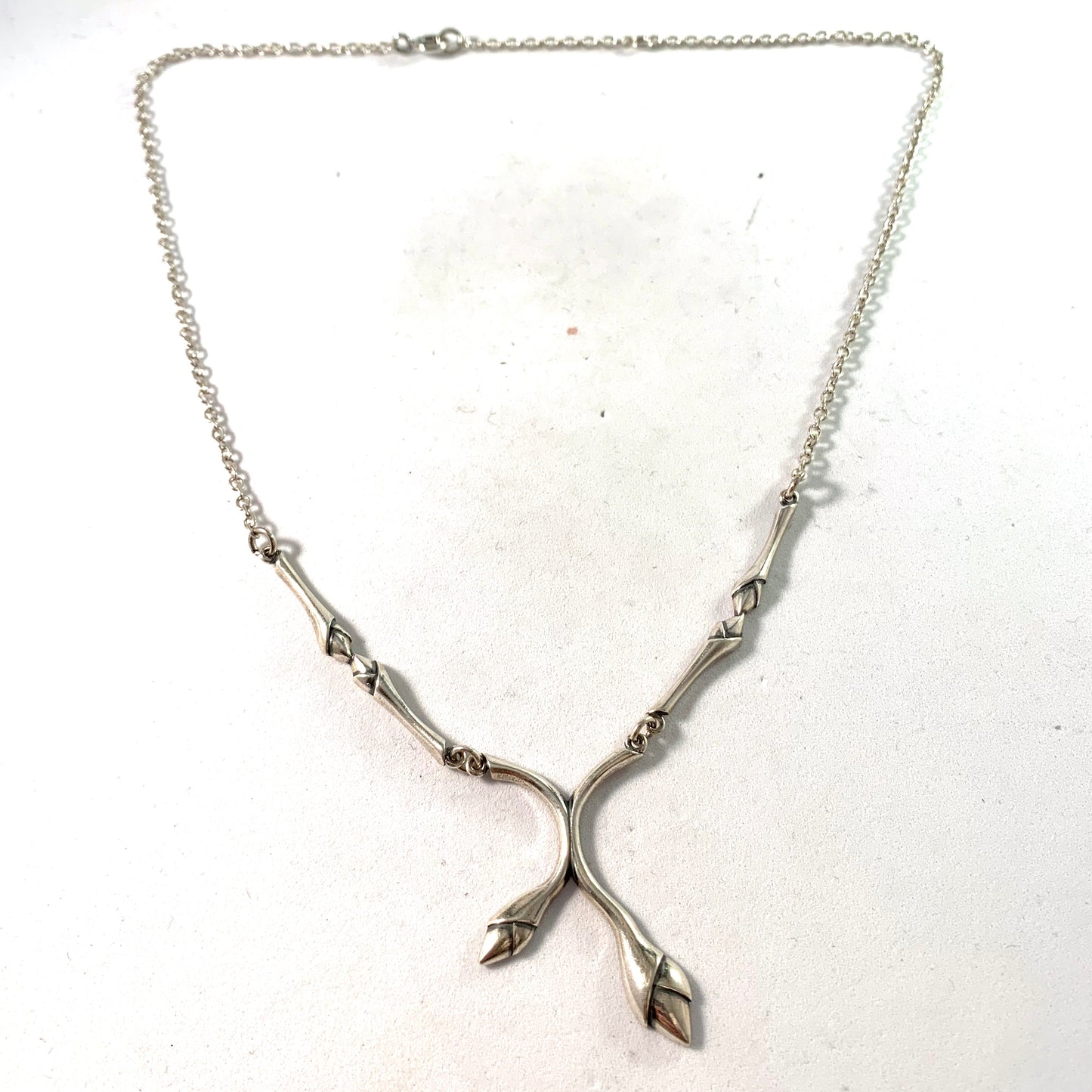 Kalevala Koru, Finland Vintage Sterling Silver Organic Necklace.