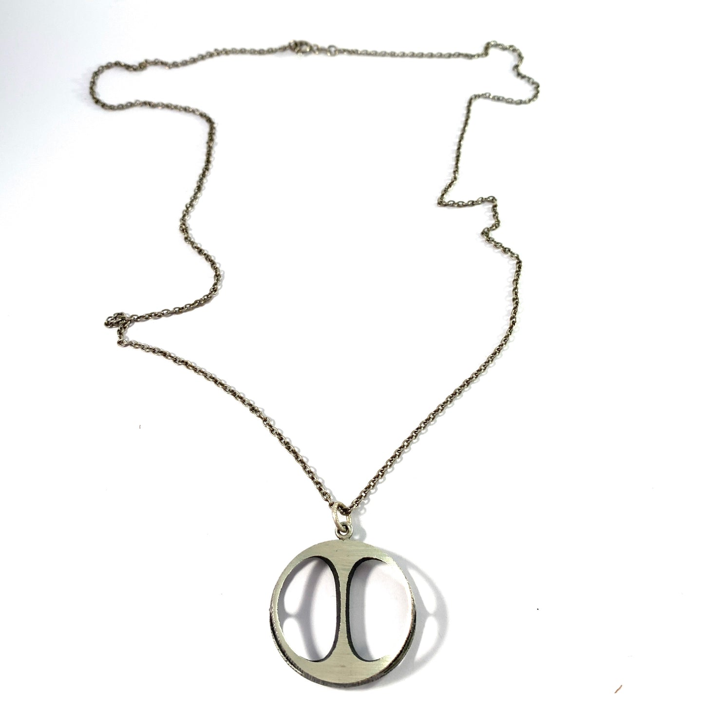 Karl Laine, for Sten & Laine, Finland 1973 Sterling Silver Long Chain Pendant Necklace.