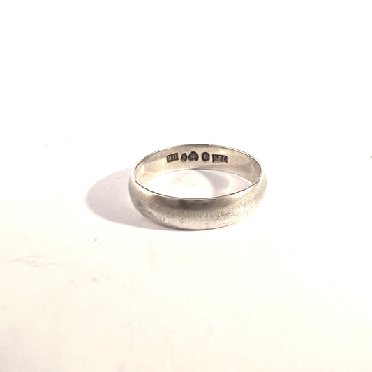 J Zackrisson, Sweden year 1940. War-Time Solid Silver Men's Wedding Band.