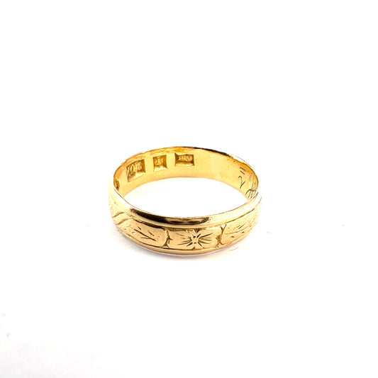 Sweden 1893. Antique Victorian 20k Gold Wedding Band Ring.