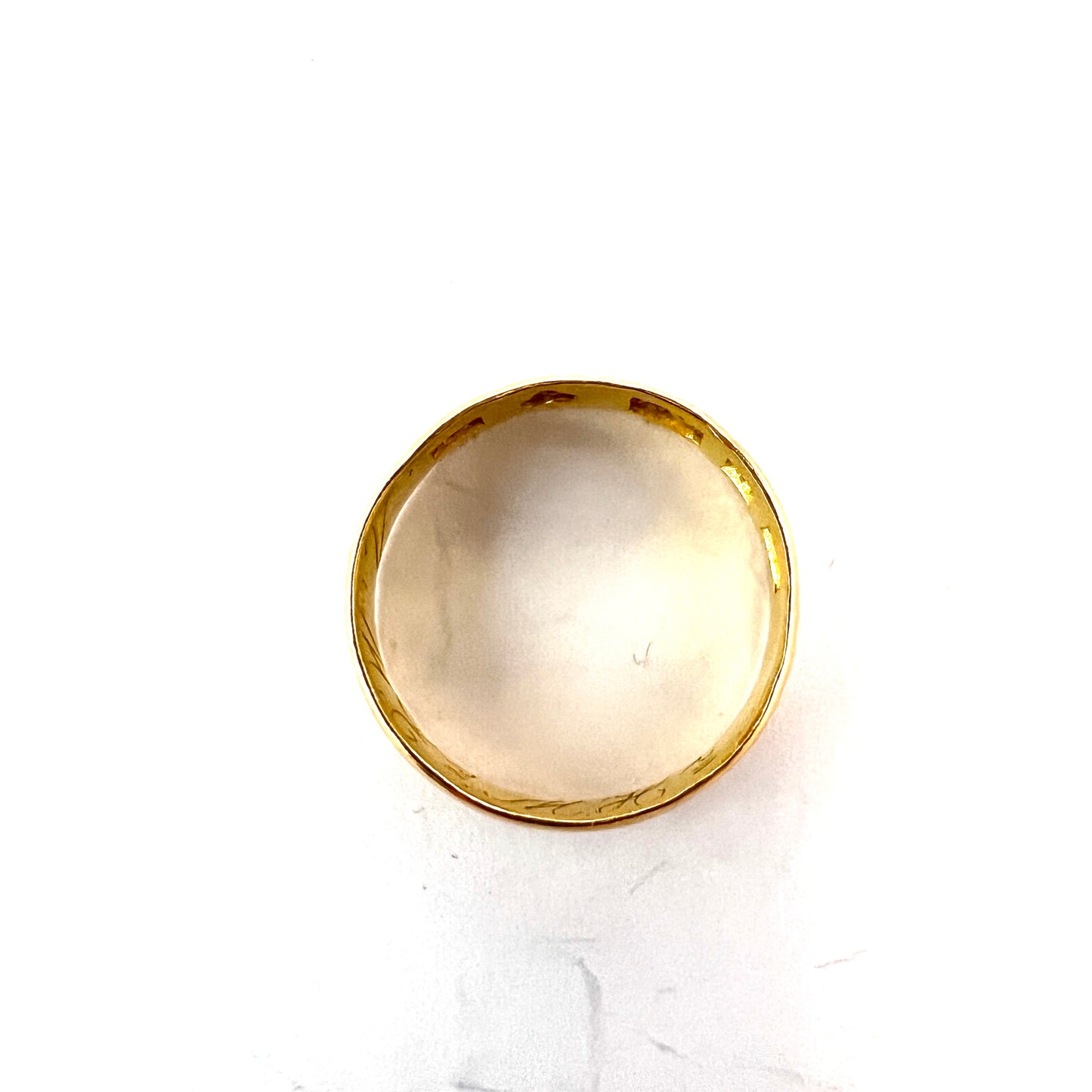 Sweden 1893. Antique Victorian 20k Gold Wedding Band Ring.