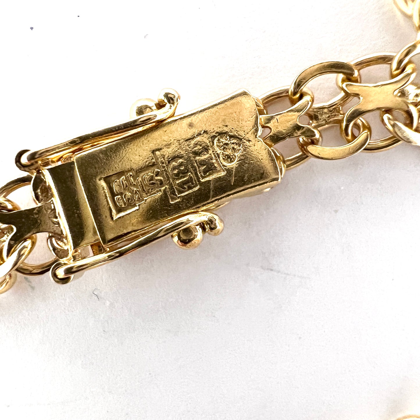 Sweden 1962. Vintage Space Age 18k Gold Turquoise Sputnik Charm Bracelet.
